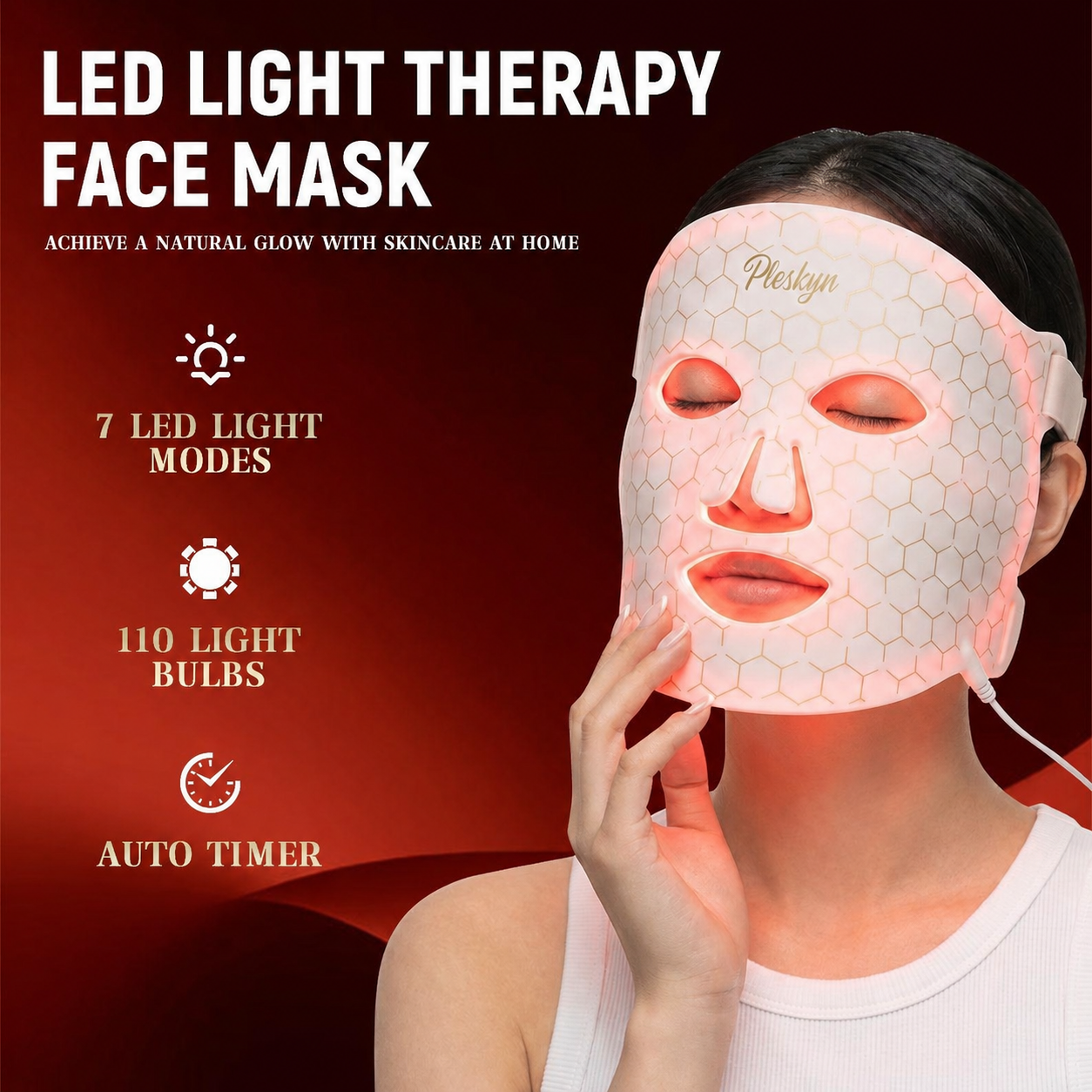 Pleskyn LumaGlow 7-Color LED Face Mask